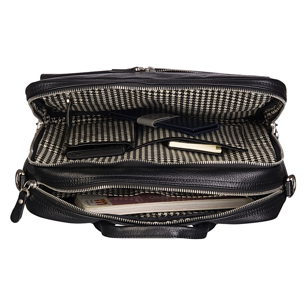 Сумка через плечо Dr.Koffer из натуральной кожи черная