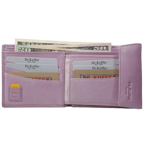 Портмоне Dr.Koffer из натуральной кожи фиолетовое