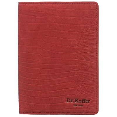 Красная обложка для паспорта с кожаной отделкой Dr.Koffer X510130-165-03
