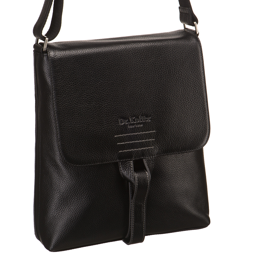 Сумка через плечо Dr.Koffer из натуральной кожи черная