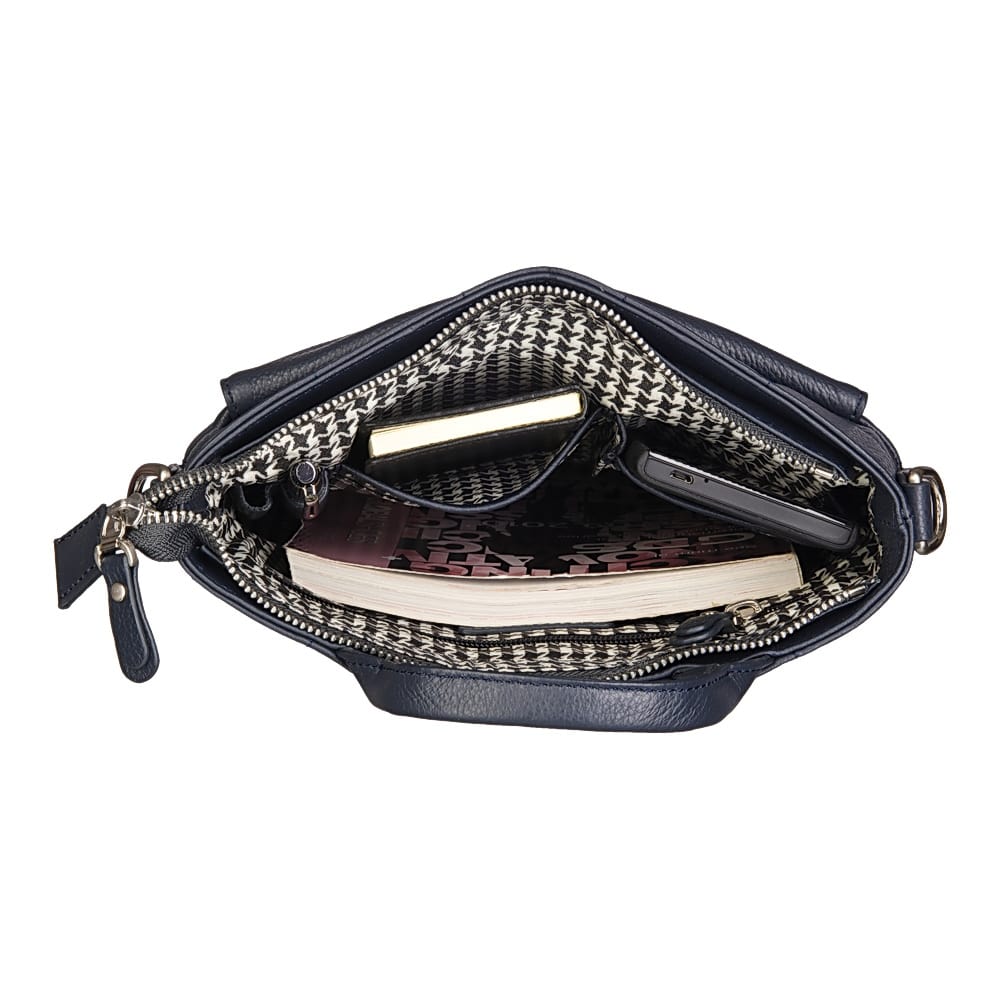 Сумка через плечо Dr.Koffer из натуральной кожи синяя