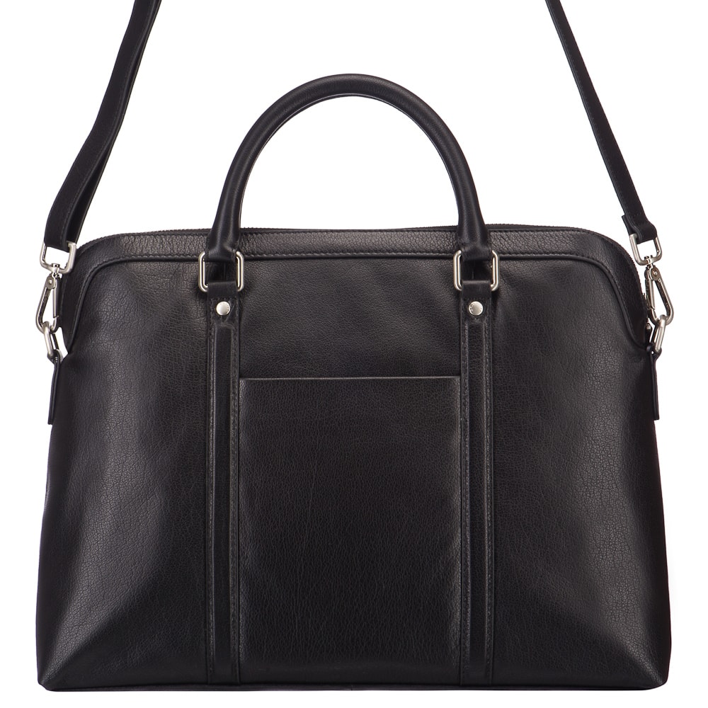 Деловая сумка Dr.Koffer из натуральной кожи черная