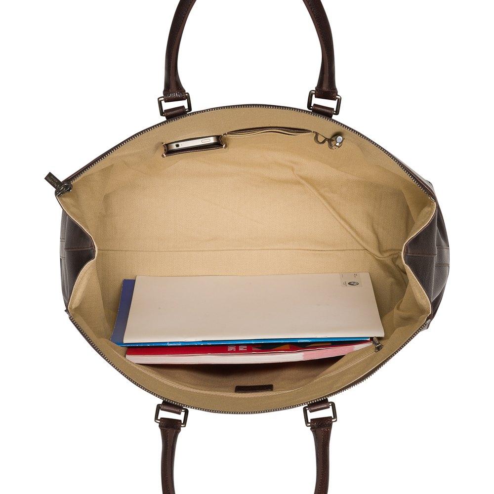 Деловая сумка Dr.Koffer из натуральной кожи темно-коричневая