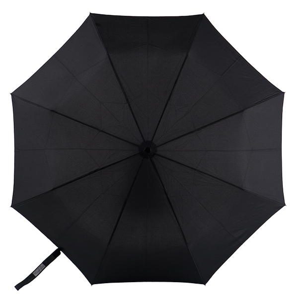 Зонт-автомат черного цвета с изогнутой ручкой Dr.Koffer