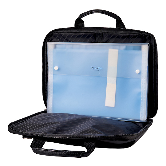 Деловая сумка Dr.Koffer из натуральной кожи черная
