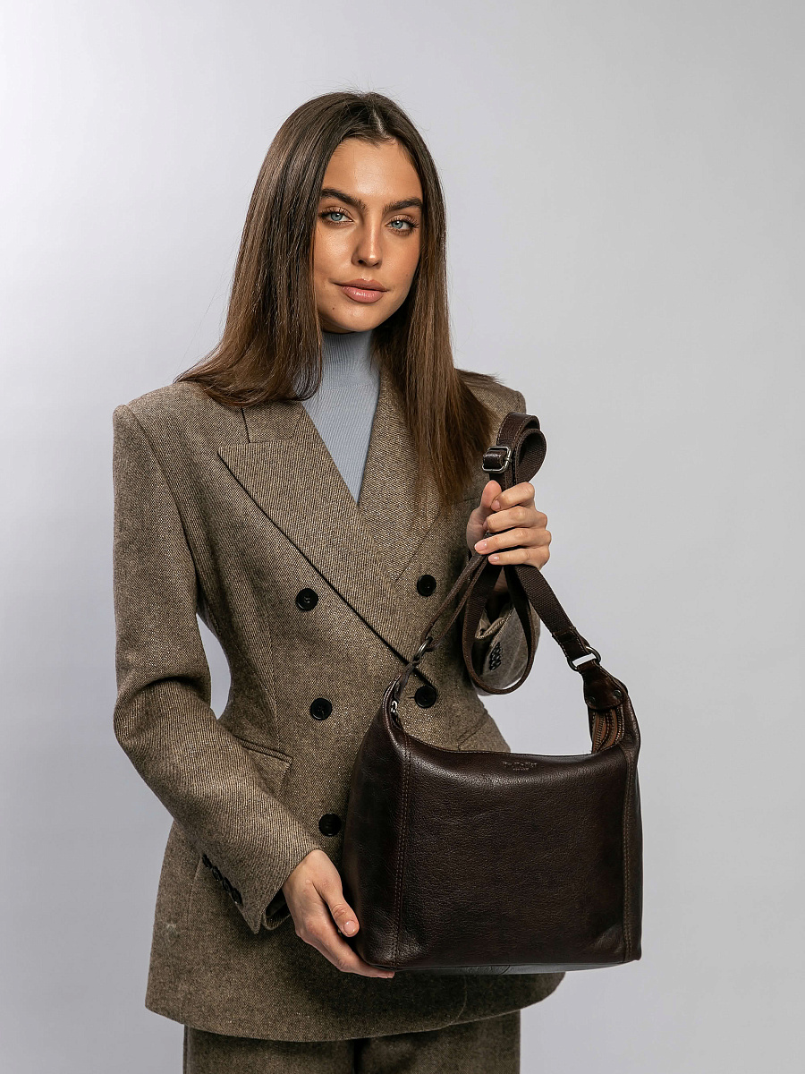 Сумка через плечо Dr.Koffer из натуральной кожи коричневая