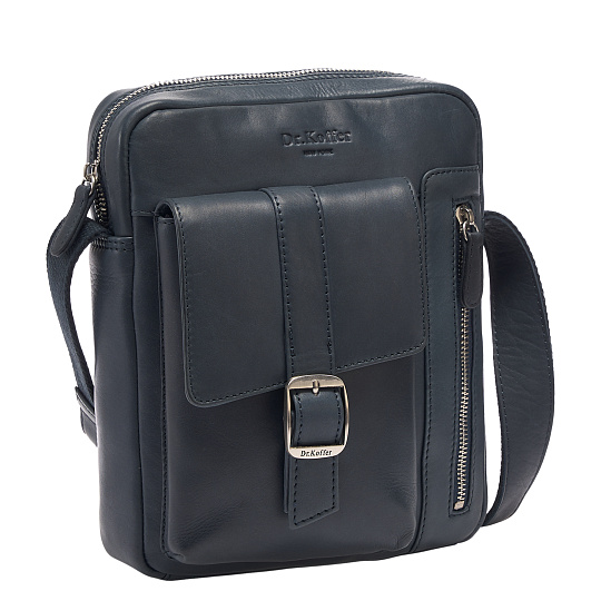 Сумка через плечо Dr.Koffer из натуральной кожи синяя