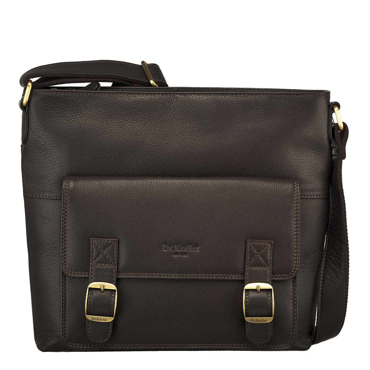 Сумка через плечо Dr.Koffer из натуральной кожи коричневая