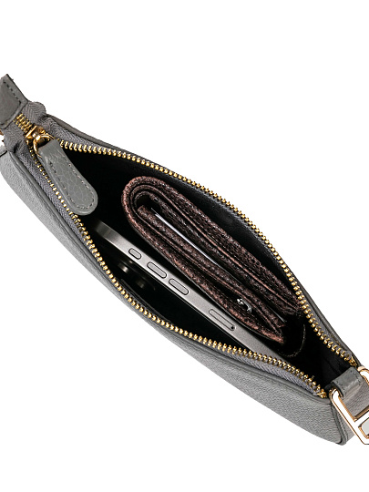 Женская сумка Dr. Koffer из натуральной кожи серая