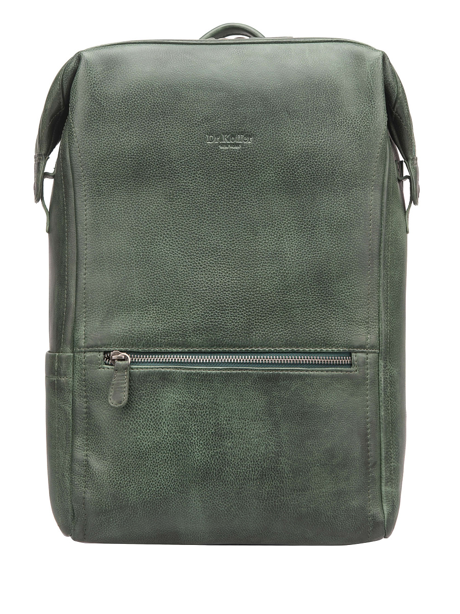 Рюкзак Dr. Koffer из натуральной кожи зеленый