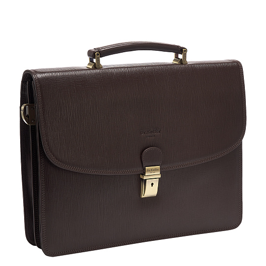 Портфель Dr.Koffer из натуральной кожи темно-коричневый