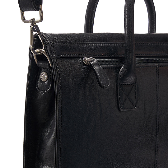 Деловая сумка Dr.Koffer из натуральной кожи черная