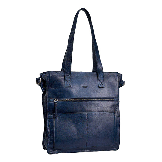 Деловая сумка Dr.Koffer из натуральной кожи синяя