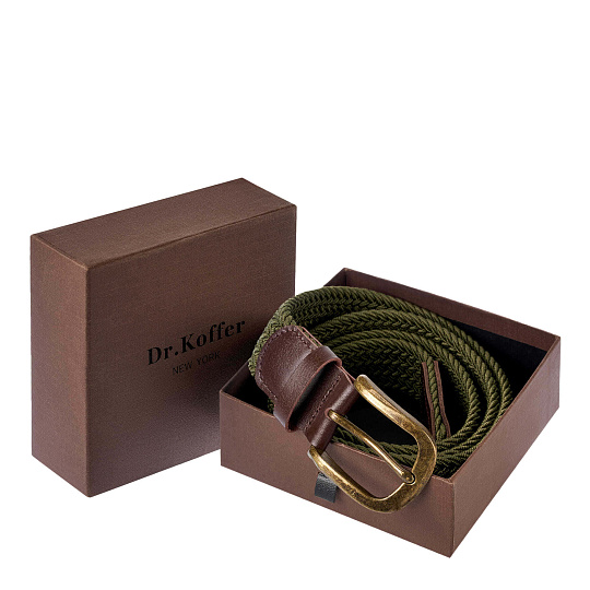 Ремень Dr.Koffer из натуральной кожи и текстиля бежевый