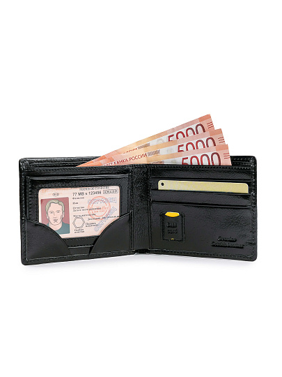 Портмоне Dr.Koffer из натуральной кожи черное