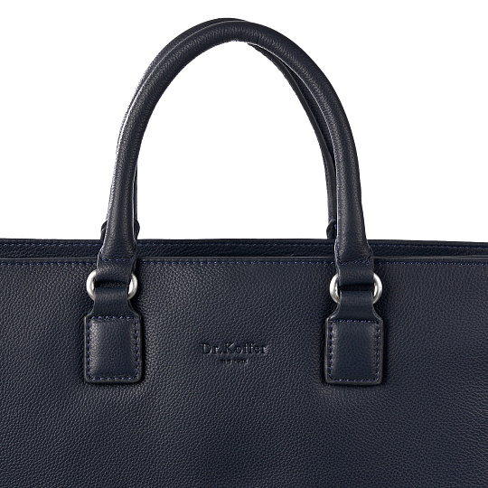 Деловая сумка Dr.Koffer из натуральной кожи синяя