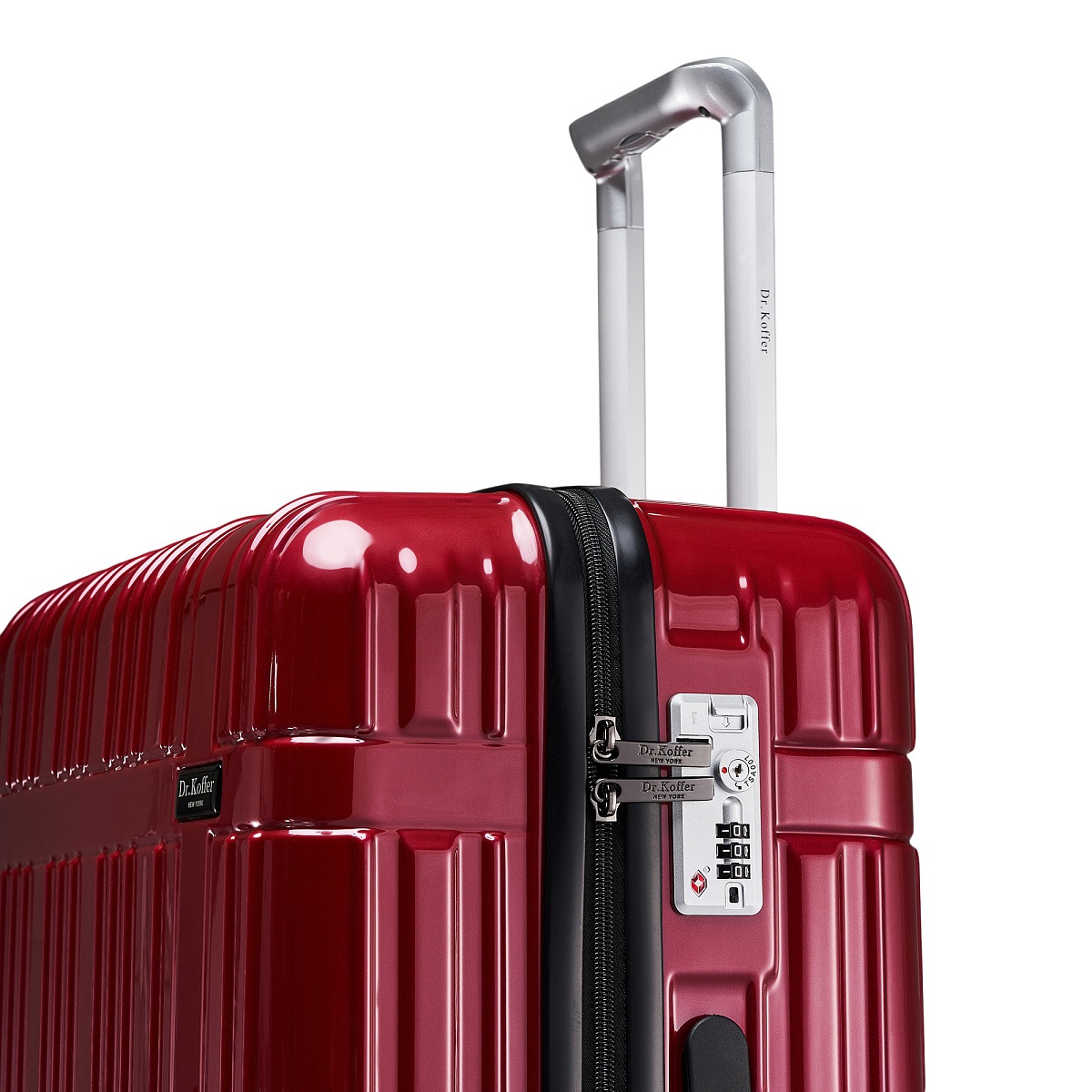 Чемодан на колесах M Dr.Koffer АБС (abs) пластик красный