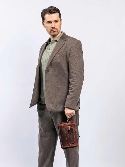 Сумка-визитка Dr. Koffer из натуральной кожи коричневая