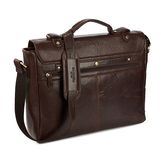 Портфель Dr.Koffer из натуральной кожи темно-коричневый