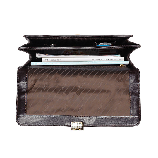 Портфель Dr.Koffer из натуральной кожи темно-коричневый