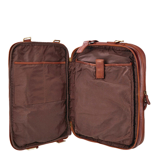 Деловая сумка Dr.Koffer из натуральной кожи коричневая