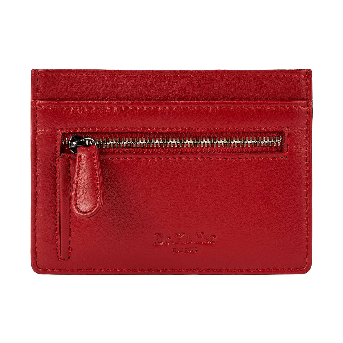 Кредитница Dr.Koffer из натуральной кожи красная