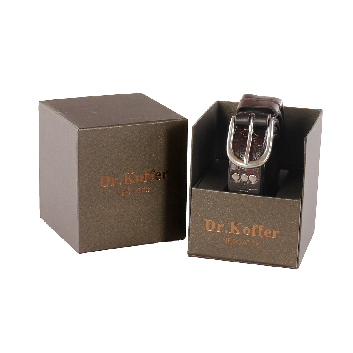 Ремень Dr. Koffer из натуральной кожи коричневый