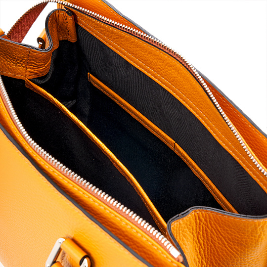 Женская сумка Dr. Koffer из натуральной кожи оранжевая