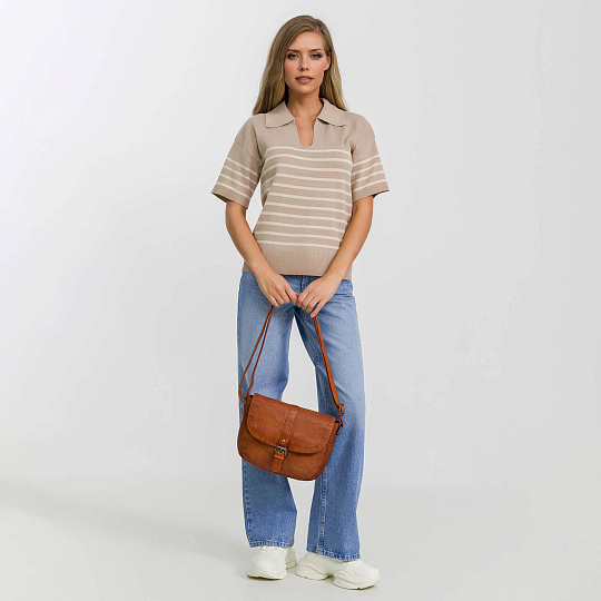 Сумка через плечо Dr.Koffer из натуральной кожи коричневая