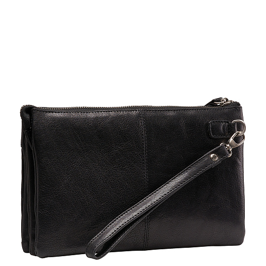 Сумка барсетка из натуральной кожи Dr. Koffer черная