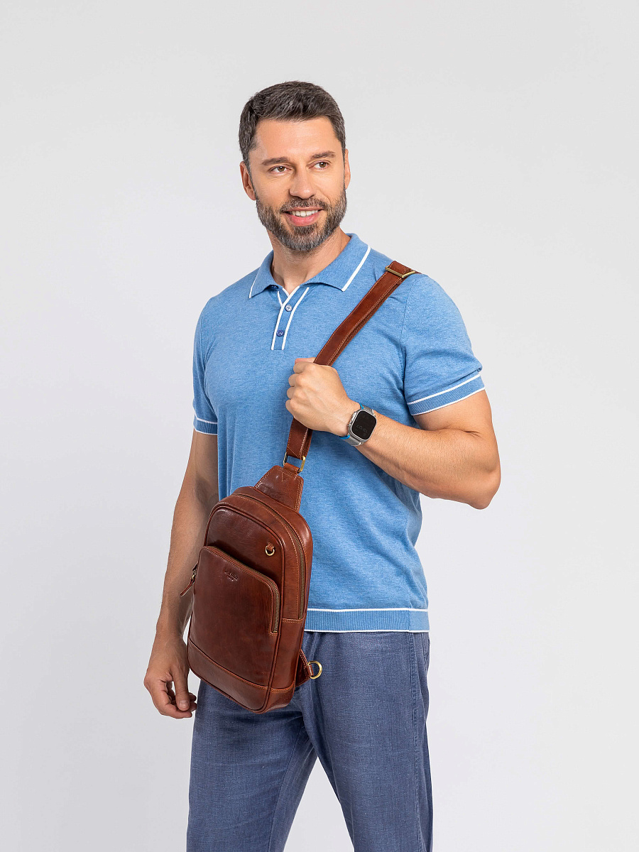 Рюкзак Dr.Koffer из натуральной кожи светло-коричневый