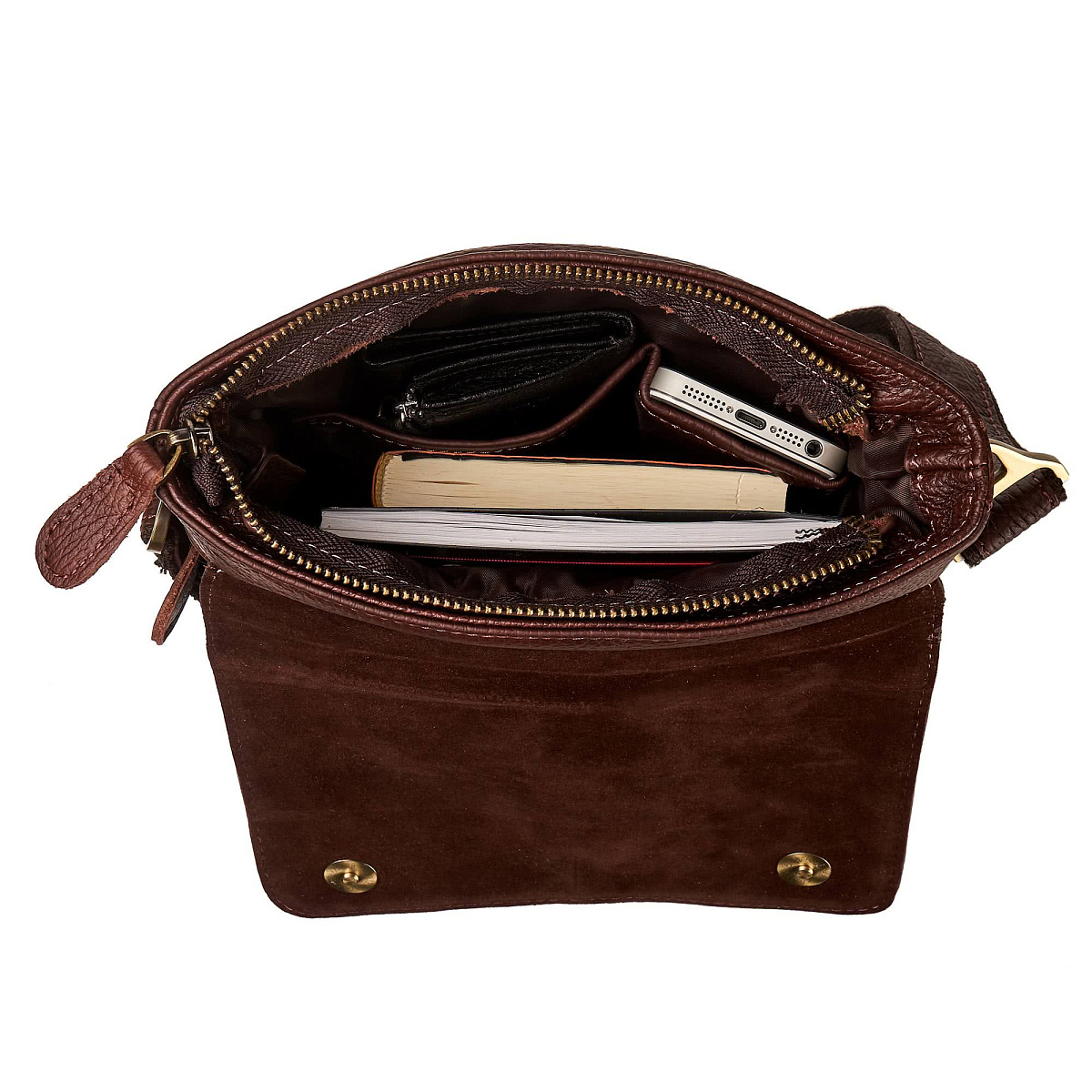 Сумка через плечо Dr.Koffer из натуральной кожи коричневая