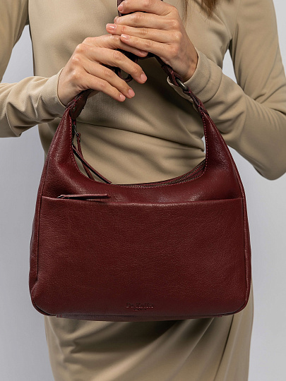 Женская сумка Dr.Koffer из натуральной кожи бордовая