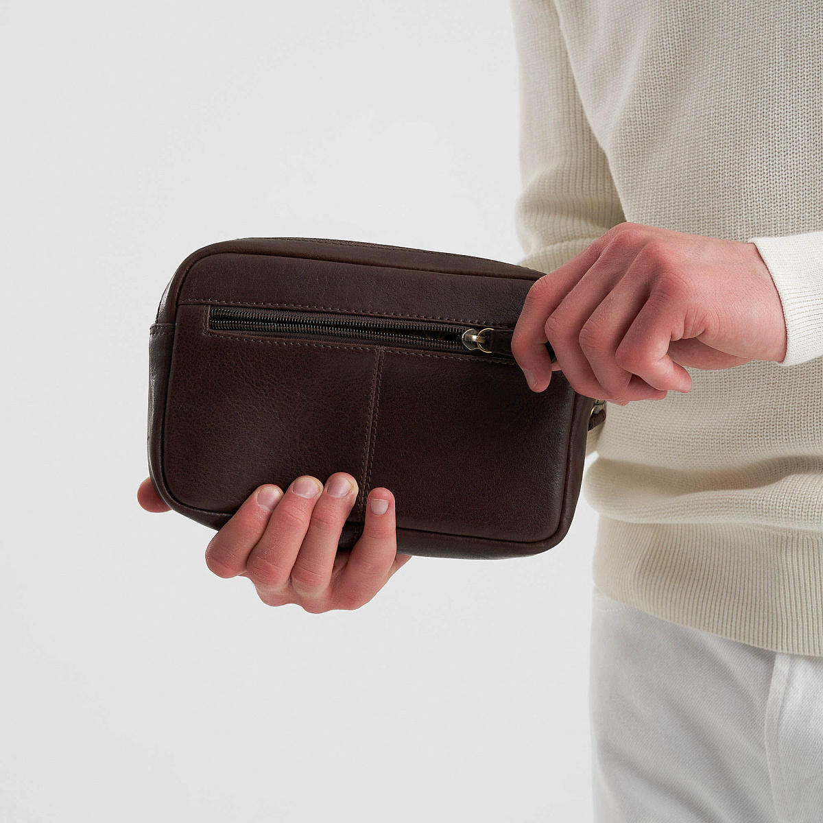 Сумка барсетка из натуральной кожи Dr. Koffer коричневая