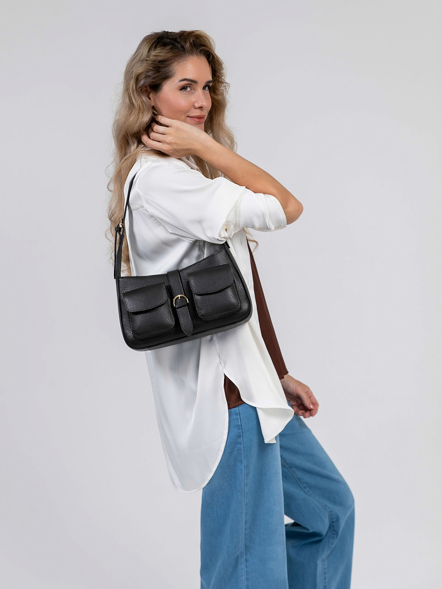 Женская сумка Dr.Koffer из натуральной кожи темно-коричневая