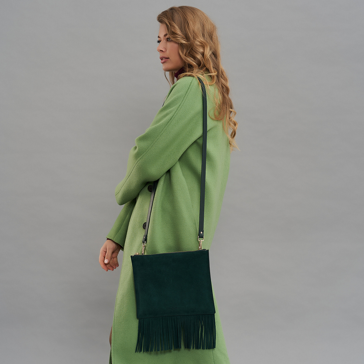 Женская сумка  Dr. Koffer из натуральной кожи зеленая