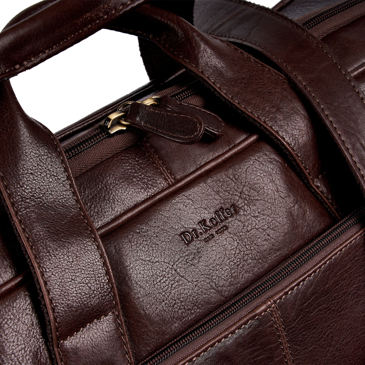 Сумка дорожная Dr.Koffer из натуральной кожи коричневая