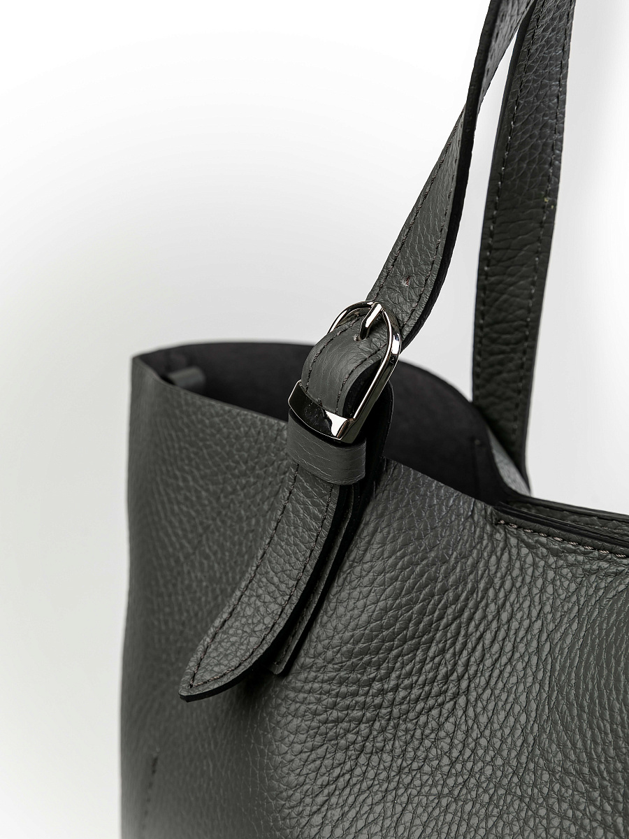 Женская сумка Dr.Koffer из натуральной кожи серая