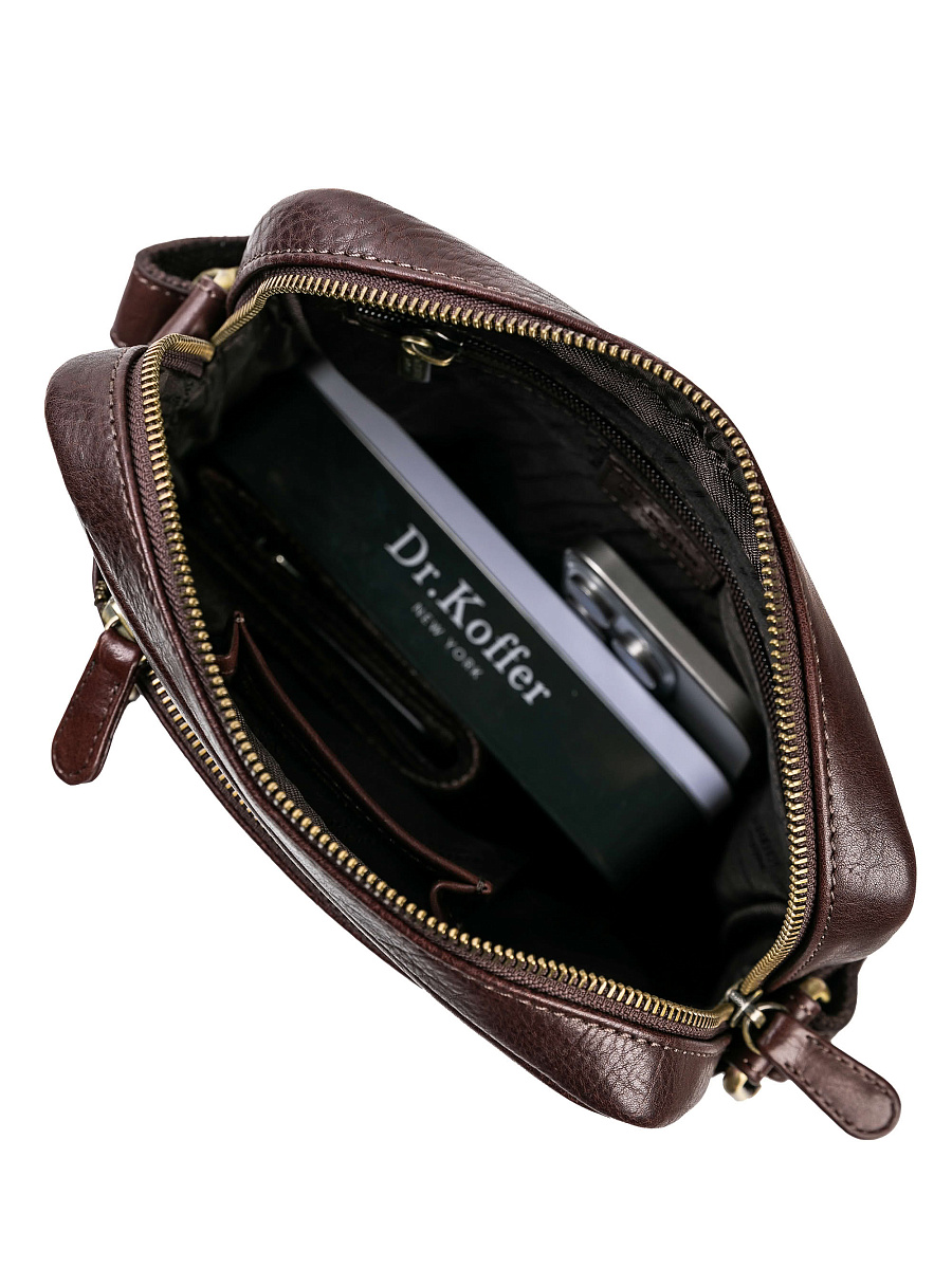 Сумка через плечо Dr.Koffer из натуральной кожи коричневая