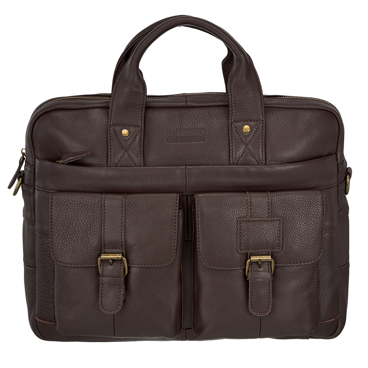 Деловая сумка Dr.Koffer из натуральной кожи темно-коричневая