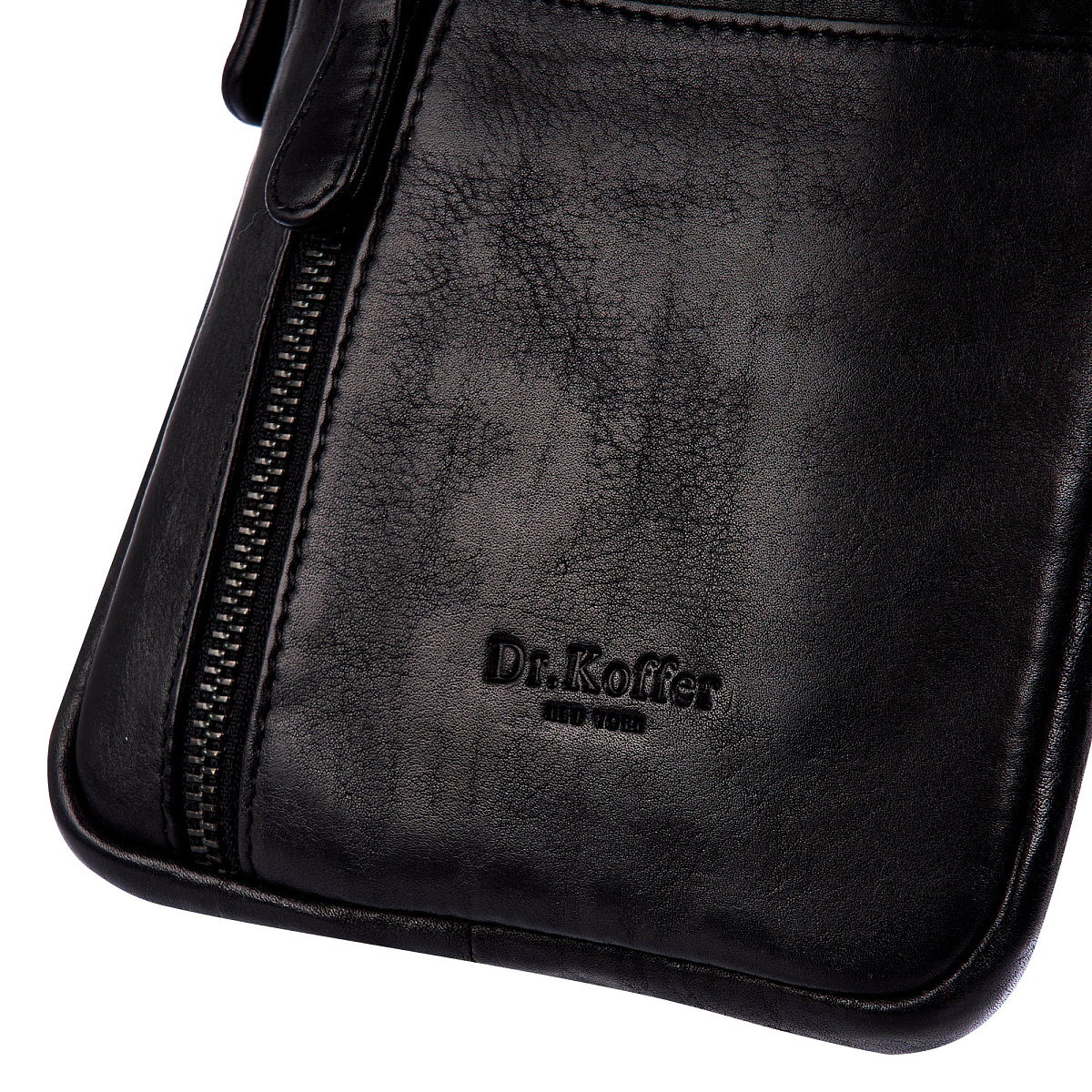 Сумка через плечо Dr.Koffer из натуральной кожи черная