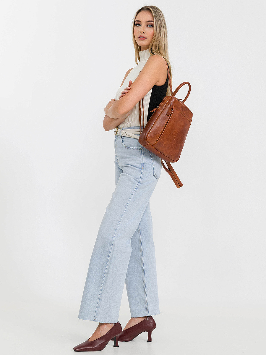 Рюкзак Dr.Koffer из натуральной кожи светло-коричневый