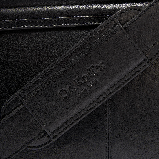 Портфель Dr.Koffer из натуральной кожи черный