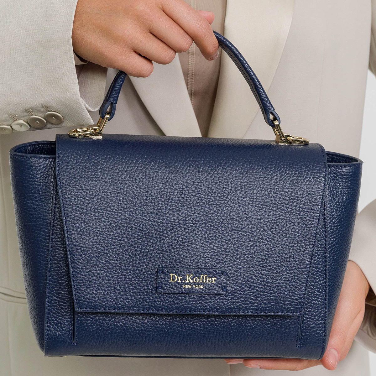 Женская сумка  Dr. Koffer из натуральной кожи синяя