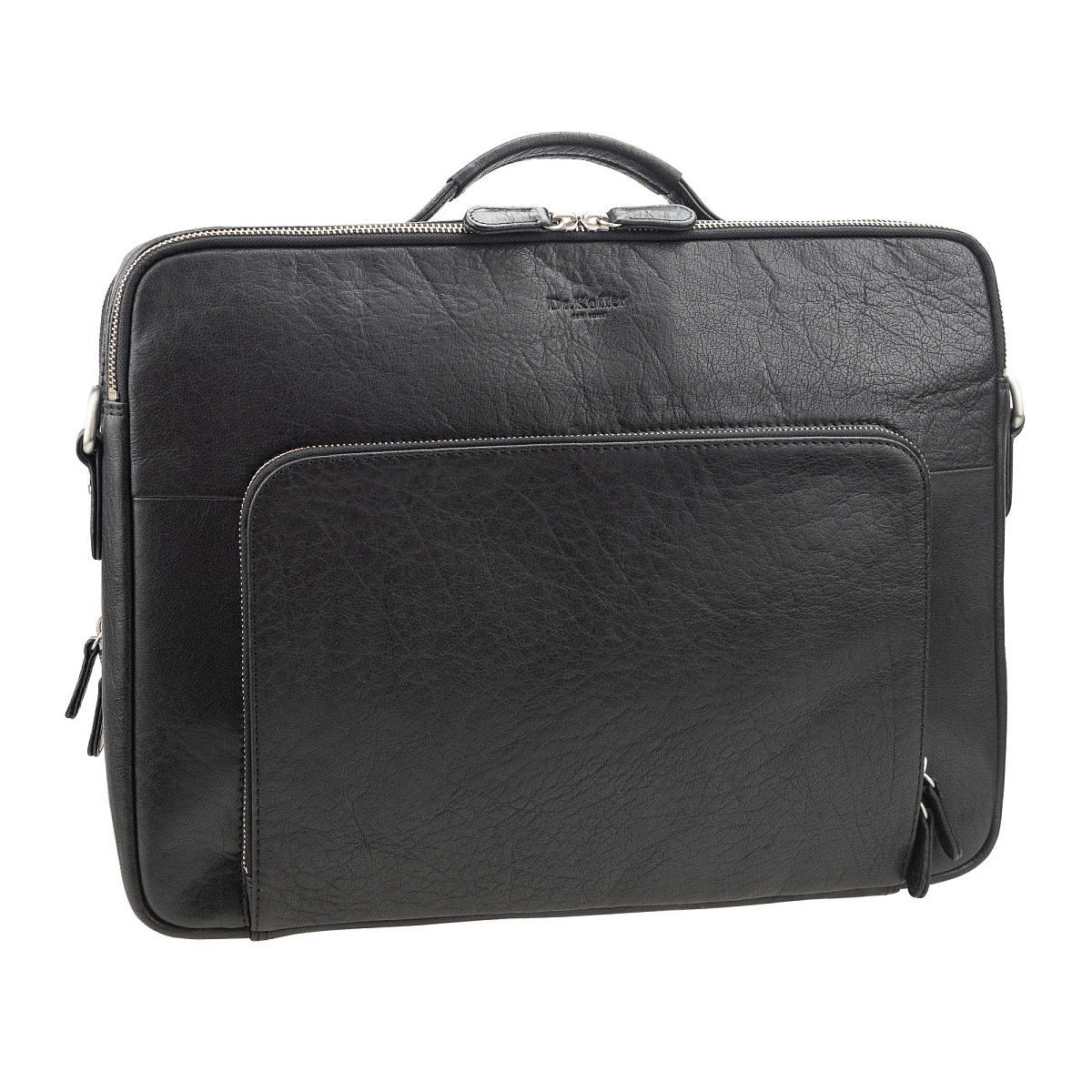 Деловая сумка Dr. Koffer из натуральной кожи черная