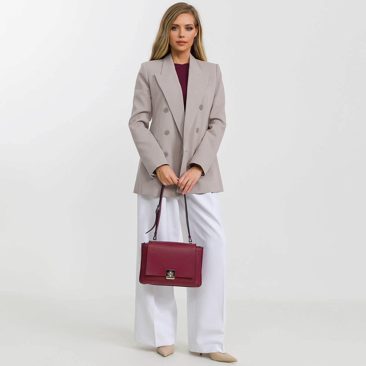 Женская сумка Dr. Koffer из натуральной кожи красная