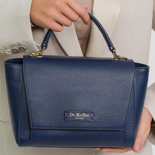 Женская сумка  Dr. Koffer из натуральной кожи синяя