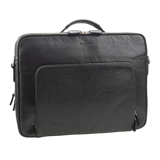 Деловая сумка Dr. Koffer из натуральной кожи черная