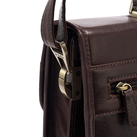 Портфель Dr.Koffer из натуральной кожи темно-коричневый