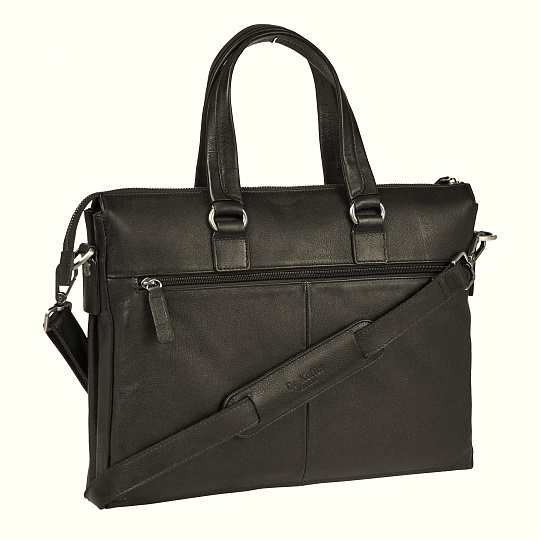 Деловая сумка Dr.Koffer из натуральной кожи черная